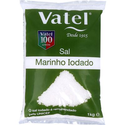 Sal Marinho Grosso Iodado Vatel 1kg