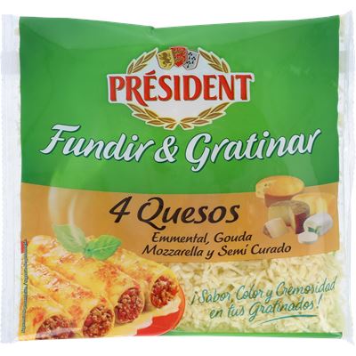 Queijo Ralado 4 Queijos Président 43% M.G. 150g
