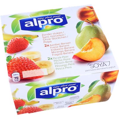 Iogurte Vegetal de Soja Alpro Yofu Polpa de Fruta 4x125g