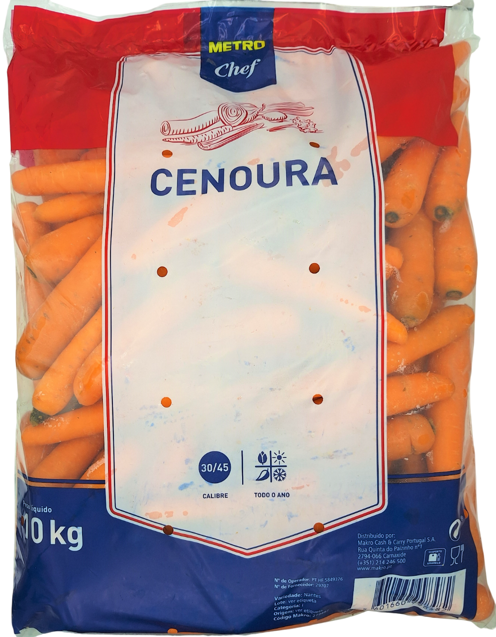 METRO Chef Cenoura Grada Categoria I Calibre 30/45 10kg