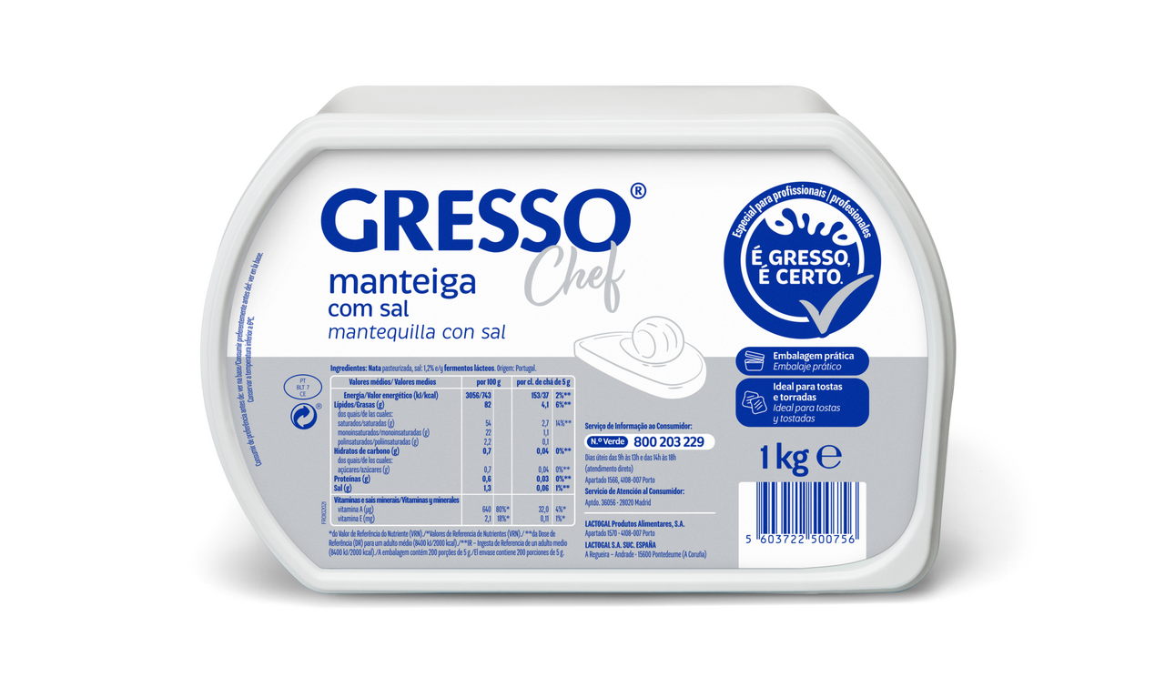 GRESSO Manteiga Com Sal Chef 1 Kg