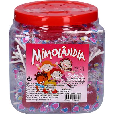 Chupas Coração Mimolandia 100 un