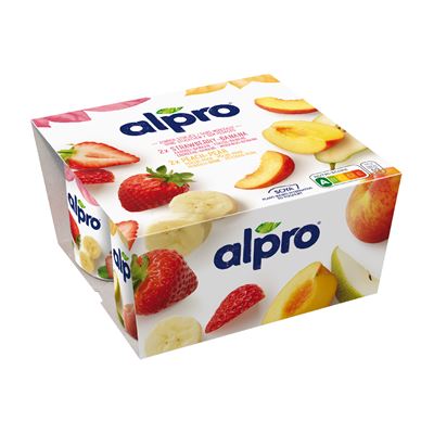 Iogurte Vegetal de Soja Alpro Yofu Pêssego e Exótico 4x125g