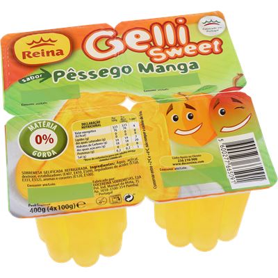 Gelatina Reina Sweet Pêssego e Manga 4x100g