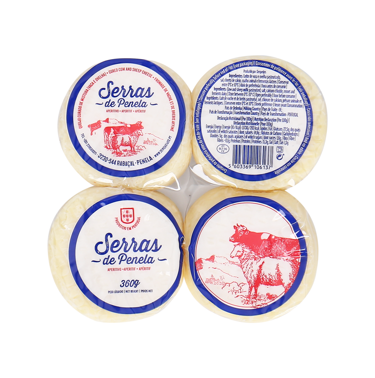 SERRAS PENELA Queijo Mistura Curado 4 X 90 G