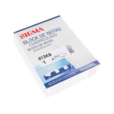 Bloco de Notas SIGMA A5 Quadriculado 6 Unidades