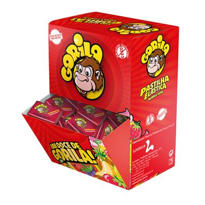 Pastilhas Elásticas Gorila Morango 100 Unidades