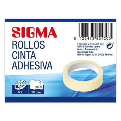 Fita Adesiva Sigma 19mm x 66m (8 rolos)