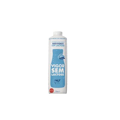 Leite Pasteurizado Meio-Gordo Sem Lactose Vigor 1L