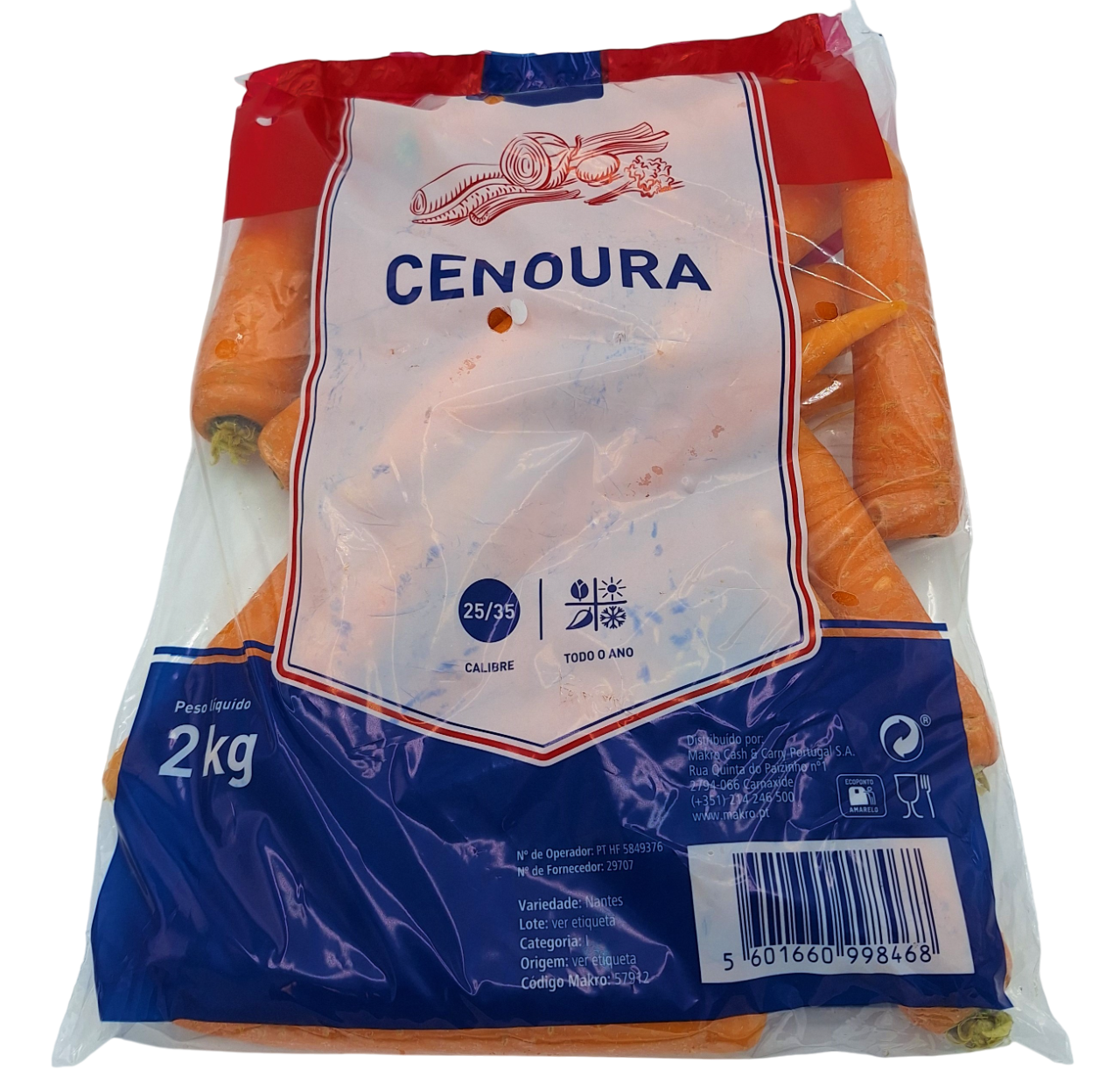 METRO Chef Cenoura Categoria I Calibre 25/35 2kg