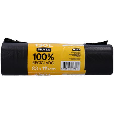 Sacos do Lixo Silvex 100% Reciclado 130L