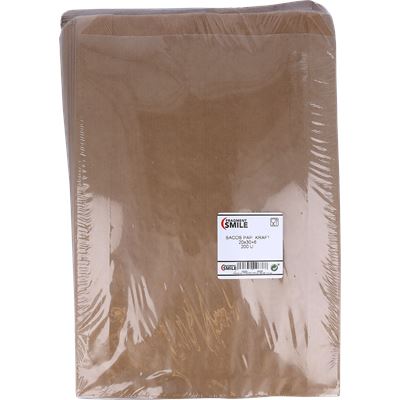 Sacos de Papel Kraft Fragment Smile 20x30+6cm 200un
