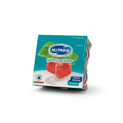 Iogurte sem Lactose Nutregi Morango 4x120g