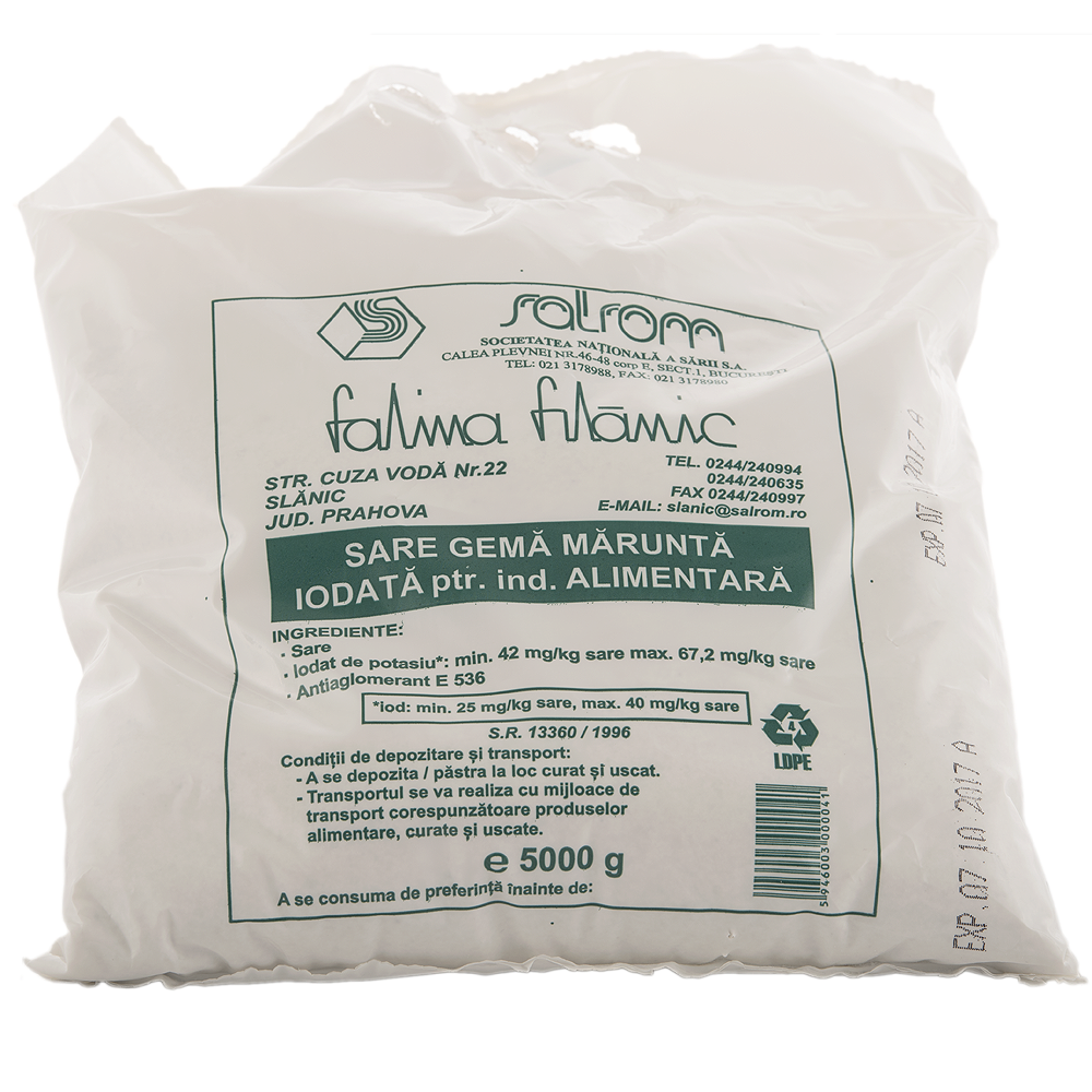 SALROM Sare Gema Marunta Iodata pentru Industria Alimentara 5 kg