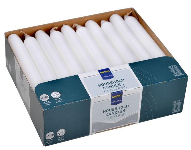 METRO PROFESSIONAL Lumanare Cilindrica Alba 6 h 21,5 x 180 mm 30 bucati