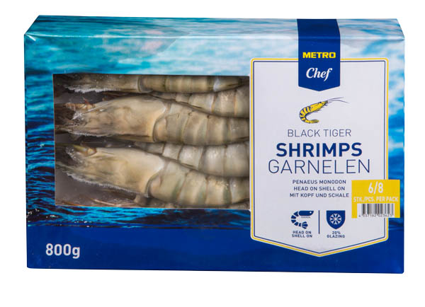 METRO Chef Creveti Cruzi  Head Off Shell Off Calibru 6-8 Congelati 800 g ?