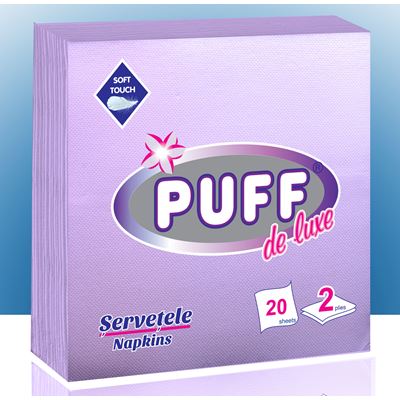 PUFF Servetele Lila cu 2 straturi 20 bucati
