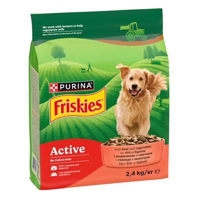 Friskies Adult Active Hrana Uscata pentru Caini cu Vita 2,4 Kg