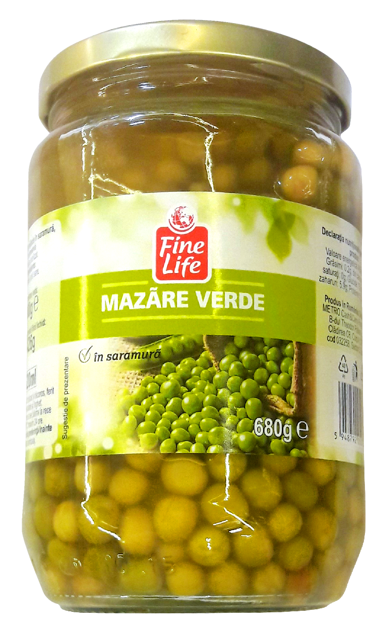 Fine Life Mazare Verde in Saramura 680 g