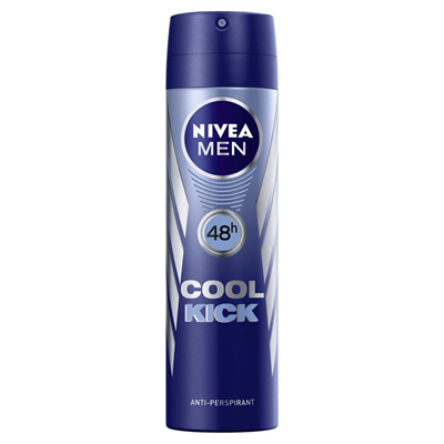 Deodorante - NIVEA Men Cool Kick Deodorant Spray Antiperspirant pentru bărbați, efect răcoritor, protecție 48H, 150 ml
