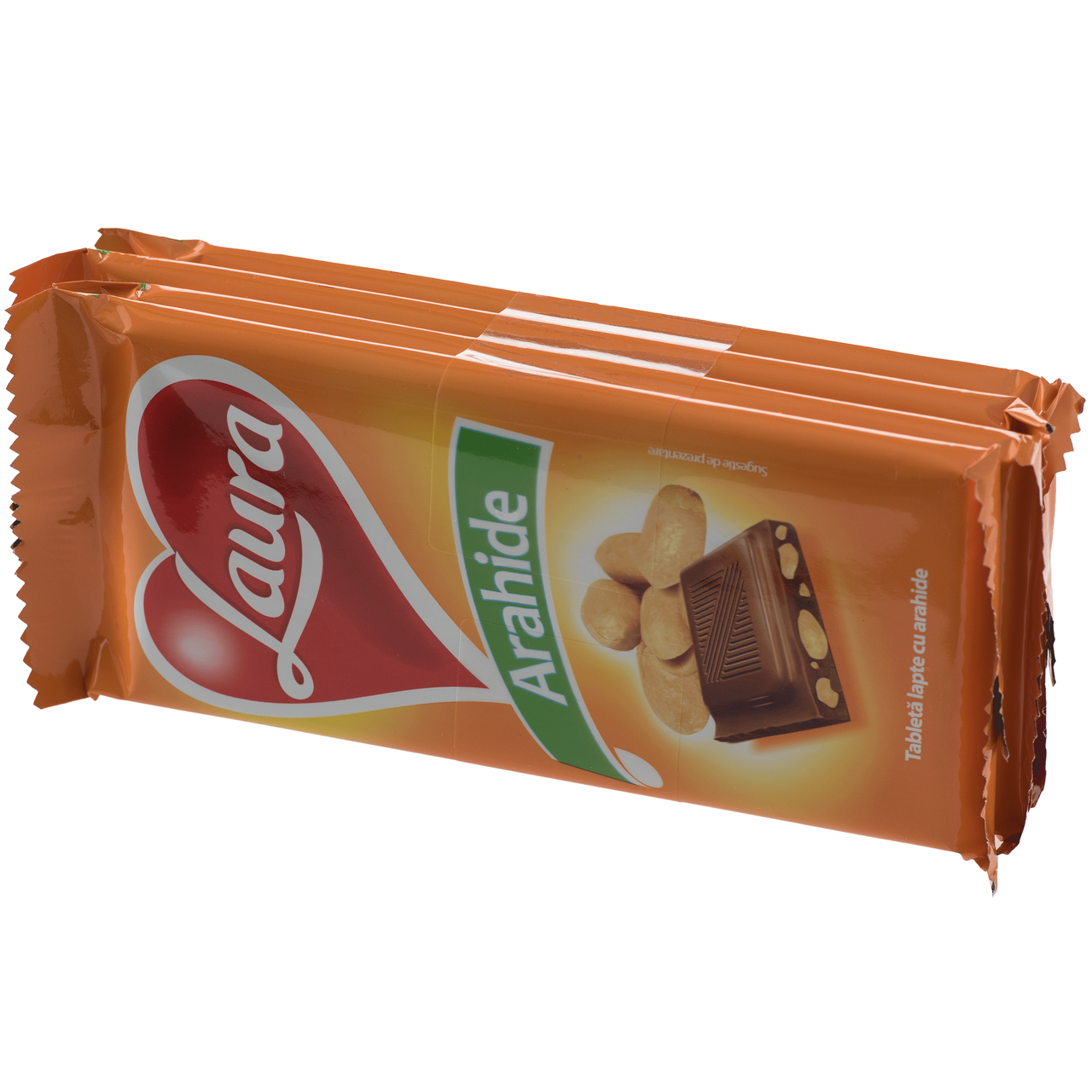 LAURA Ciocolata cu Lapte si Arahide 4 x 85 g