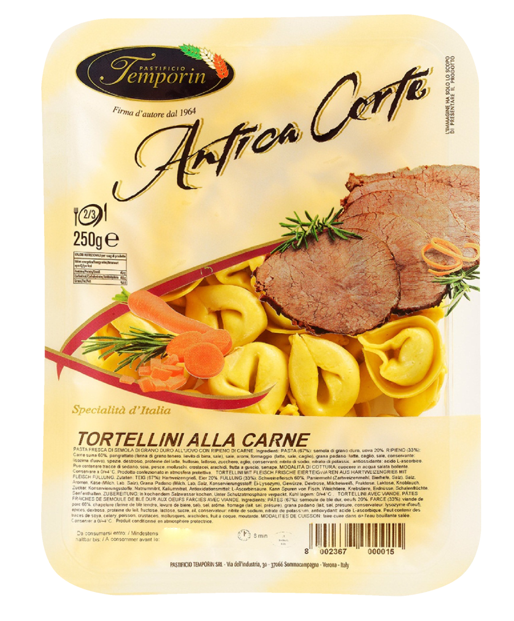 ANTICA Paste Tortellini cu Carne 250 g