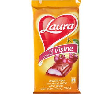 LAURA Ciocolata cu Lapte si Crema de Visine 4 x 95 g