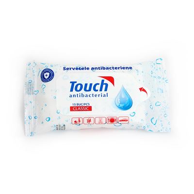 TOUCH Servetele Umede Antibacteriene Clasic 15 bucati