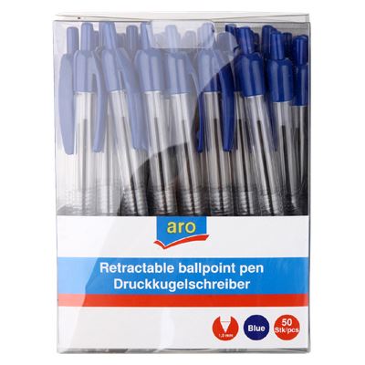 aro Pix Retractabil Albastru 1mm x 50 bucati