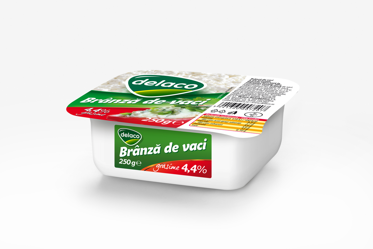 delaco Branza Proaspata De Vaca 4.4% 250 g