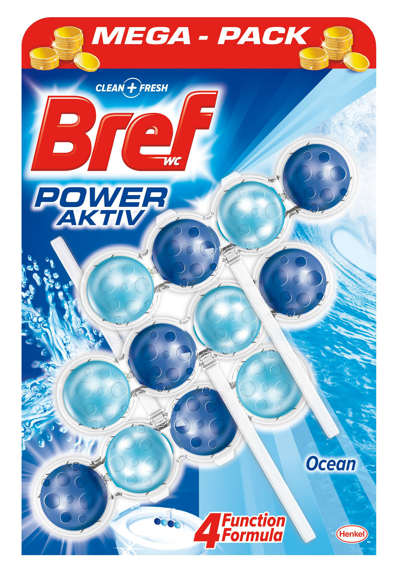 Bref Power Aktiv Set 3 Odorizante Toaleta Ocean x 50 g