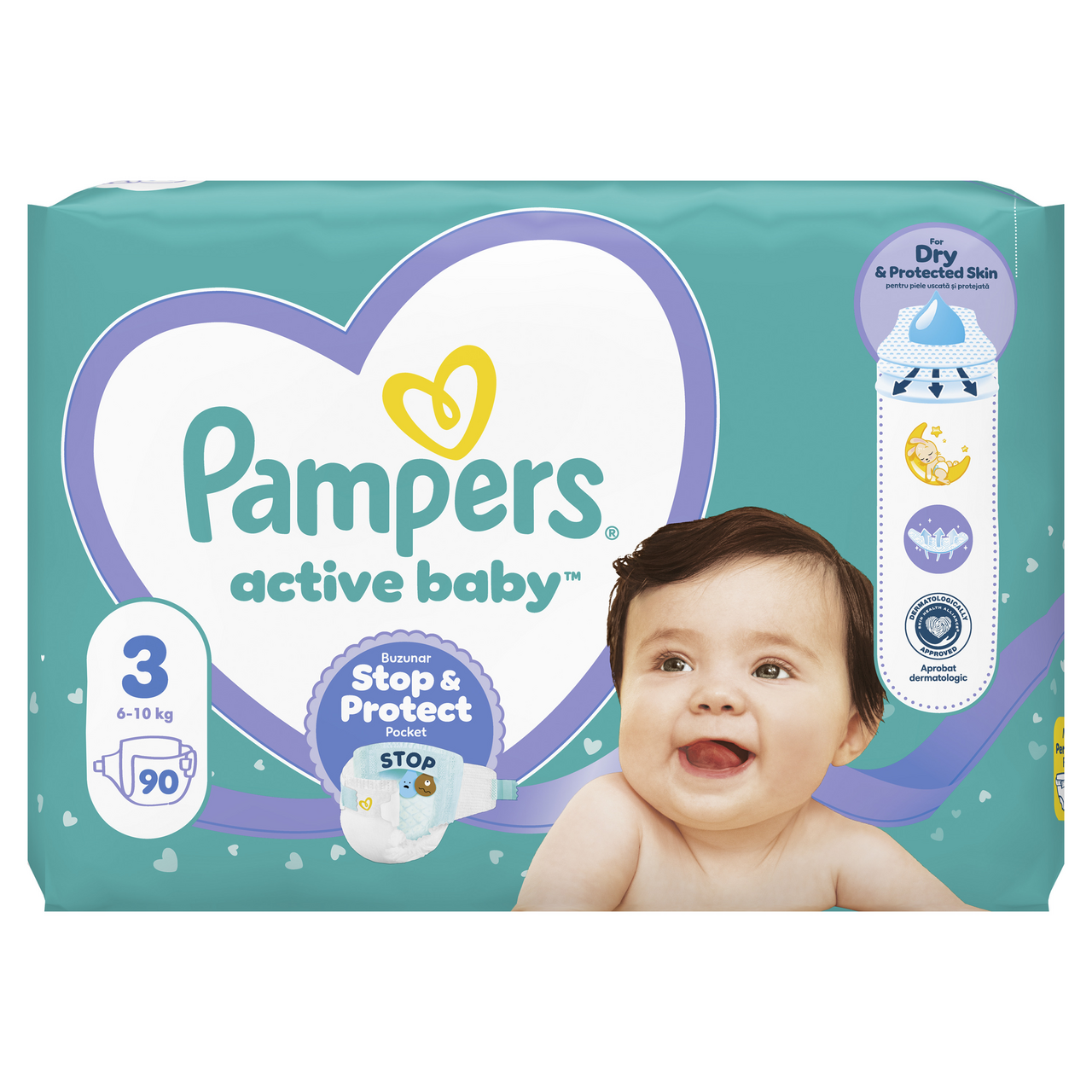 Pampers active baby Scutece Marimea 3 4-9 Kg 90 bucati