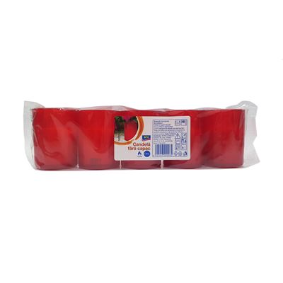 aro Candela fara Capac 12h Rosii 5 bucati
