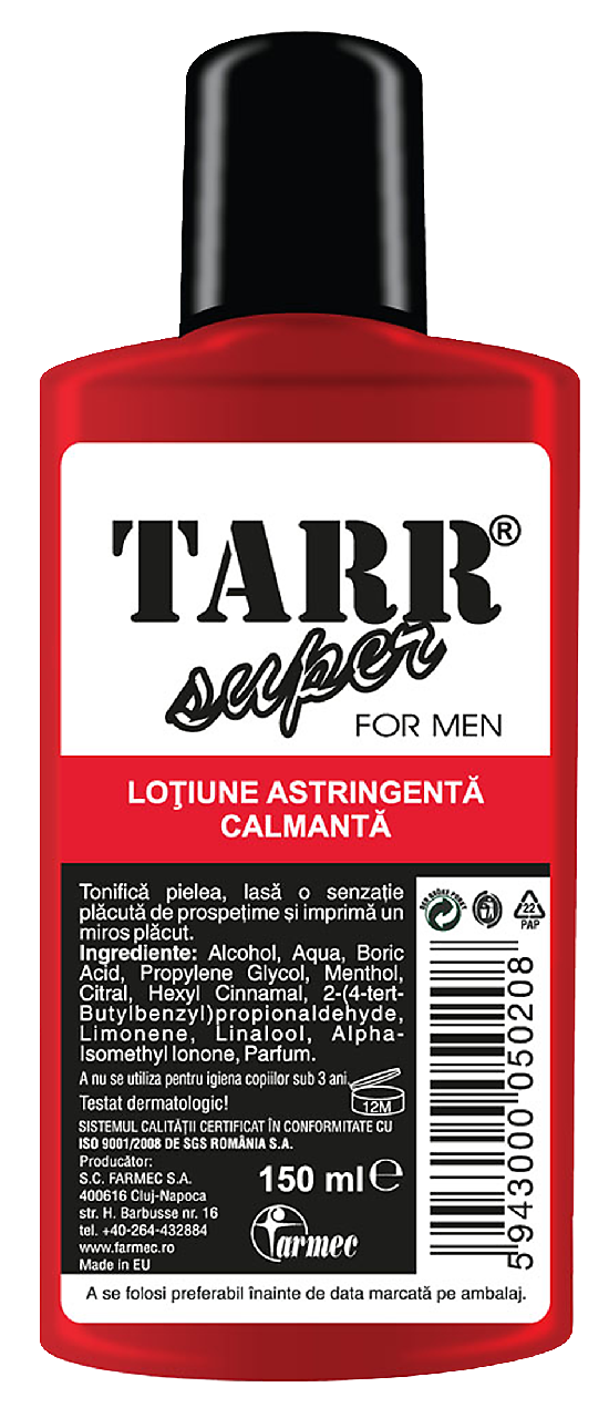 TARR Super for Men Lotiune Astringenta Calmanta 150 ml
