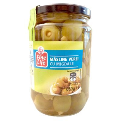 Fine Life Masline Verzi cu Migdale 420 g