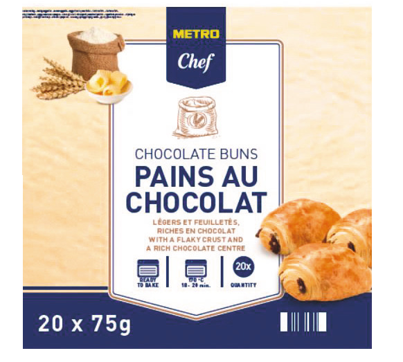 METRO Chef Pain Au Chocolat Congelat 1,5 Kg ?