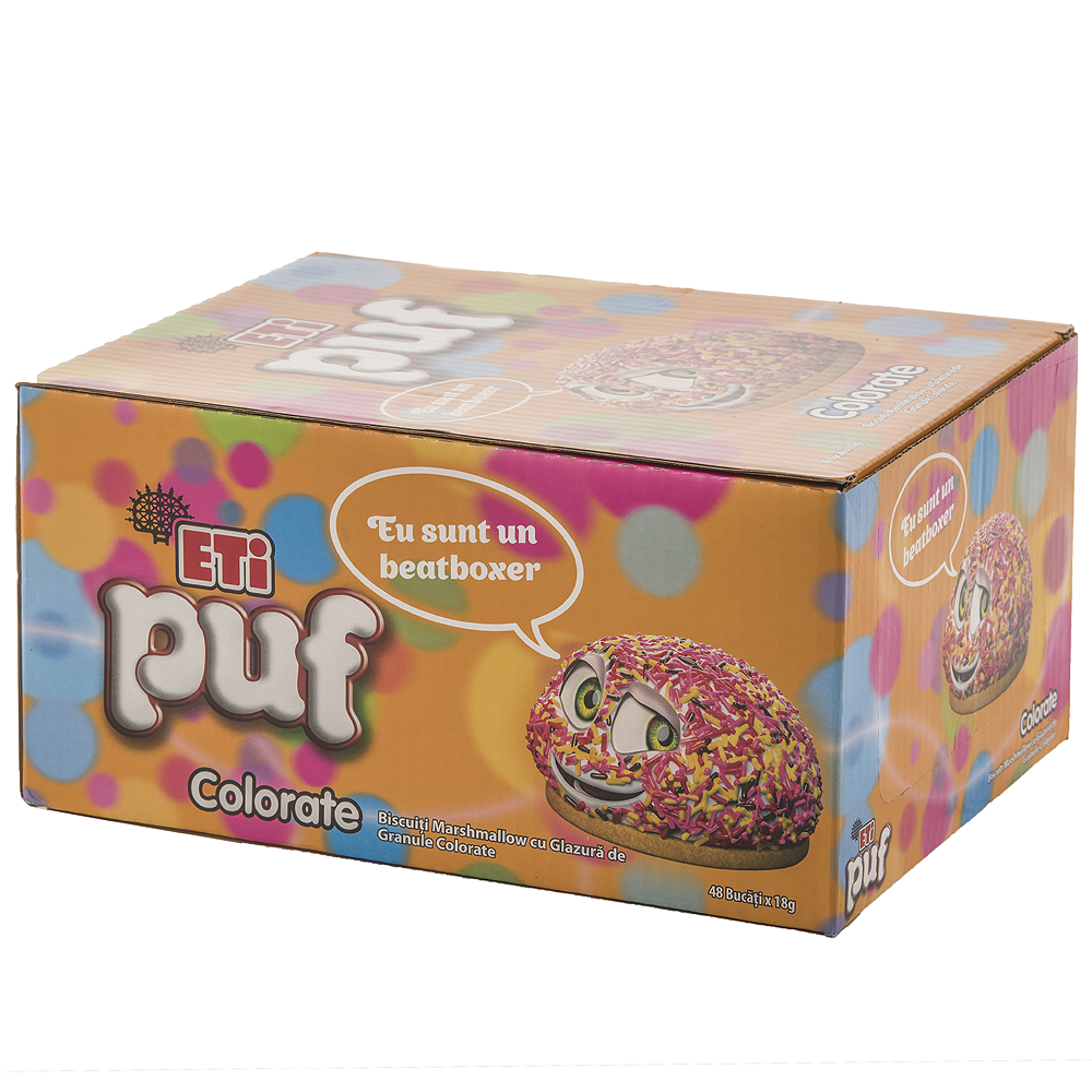 ETI PUF Biscuite cu Bezea Color 48 x 18 g