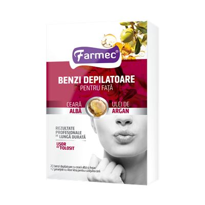 FARMEC Benzi Depilatoare Fata cu Argan 20 bucati