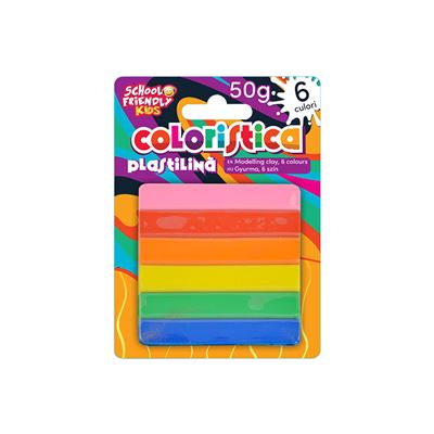 SCHOOL FRIENDLY COLORISTICA Plastilina 6 Culori 50 g