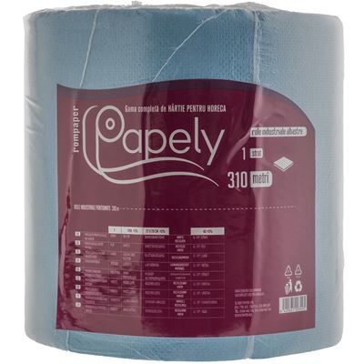 ROM PAPER Papely Rola Hartie Industriala Albastra 310 m