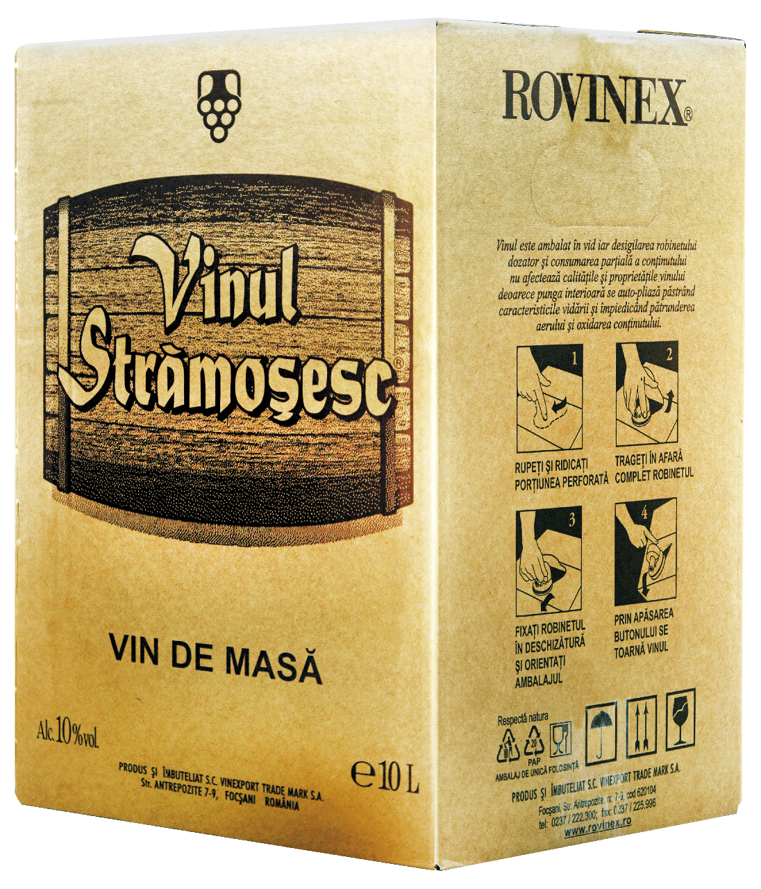 VINUL STRAMOSESC Vin Alb Demisec Bax in box 10 L