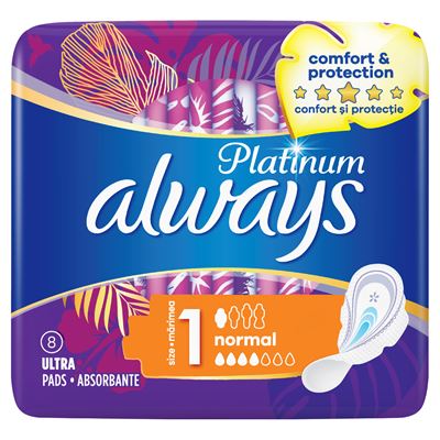 always Absorbante Platinum Normal Size 1 8 bucati