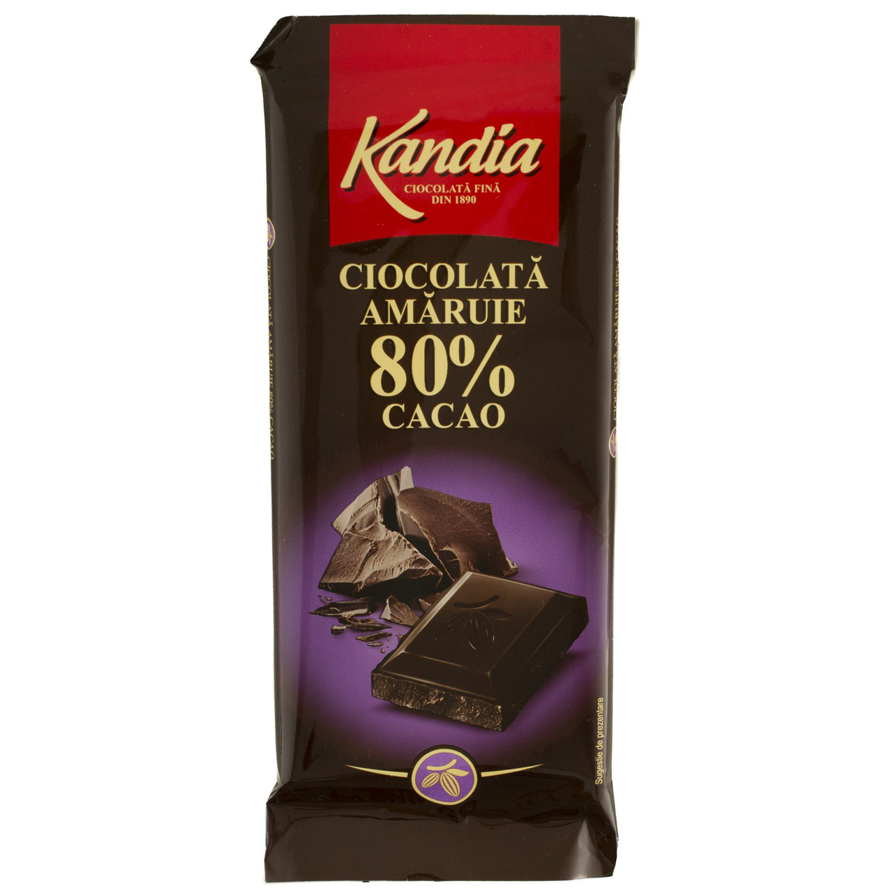 KANDIA Ciocolata Amaruie 80% Cacao 3 x 80 g