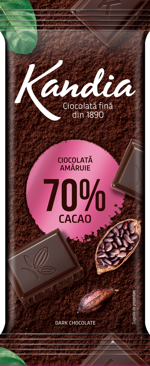 KANDIA Ciocolata Amaruie 70% Cacao 3 x 80 g
