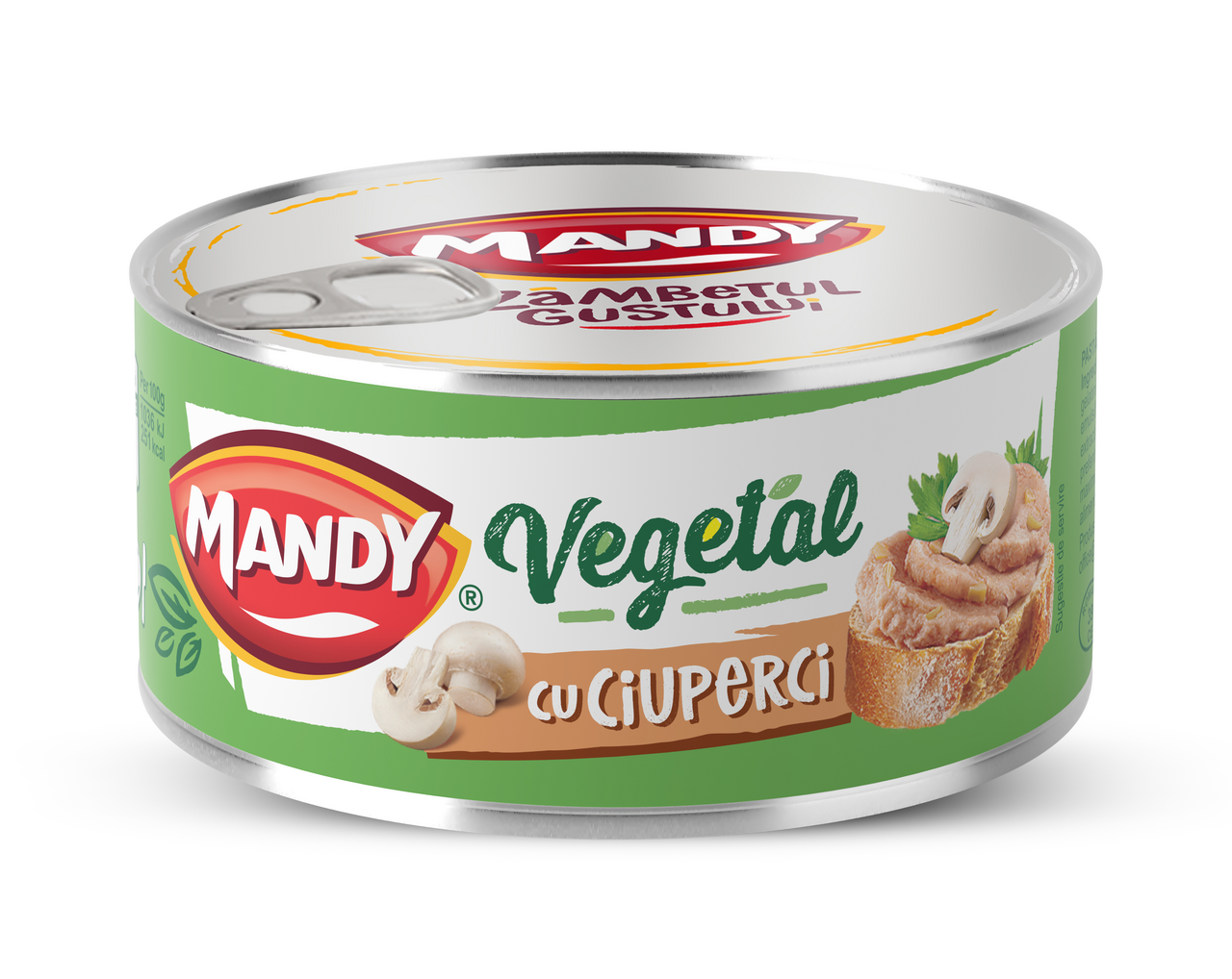 MANDY Pasta Vegetala cu Ciuperci 6 x 120 g