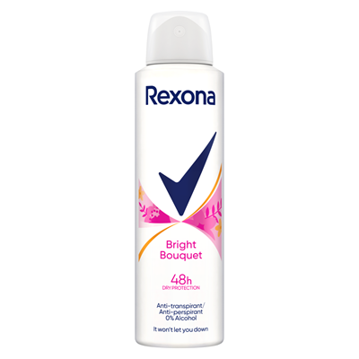 Deodorante - Deodorant antiperspirant spray Rexona Bright Bouquet pentru femei, protecție 48h, 150 ml
