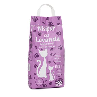 nisipur Asternut Ecologic pentru Pisici cu Lavanda 5 Kg