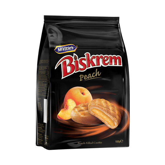 BISKREM Biscuiti cu Crema de Piersica 160 g