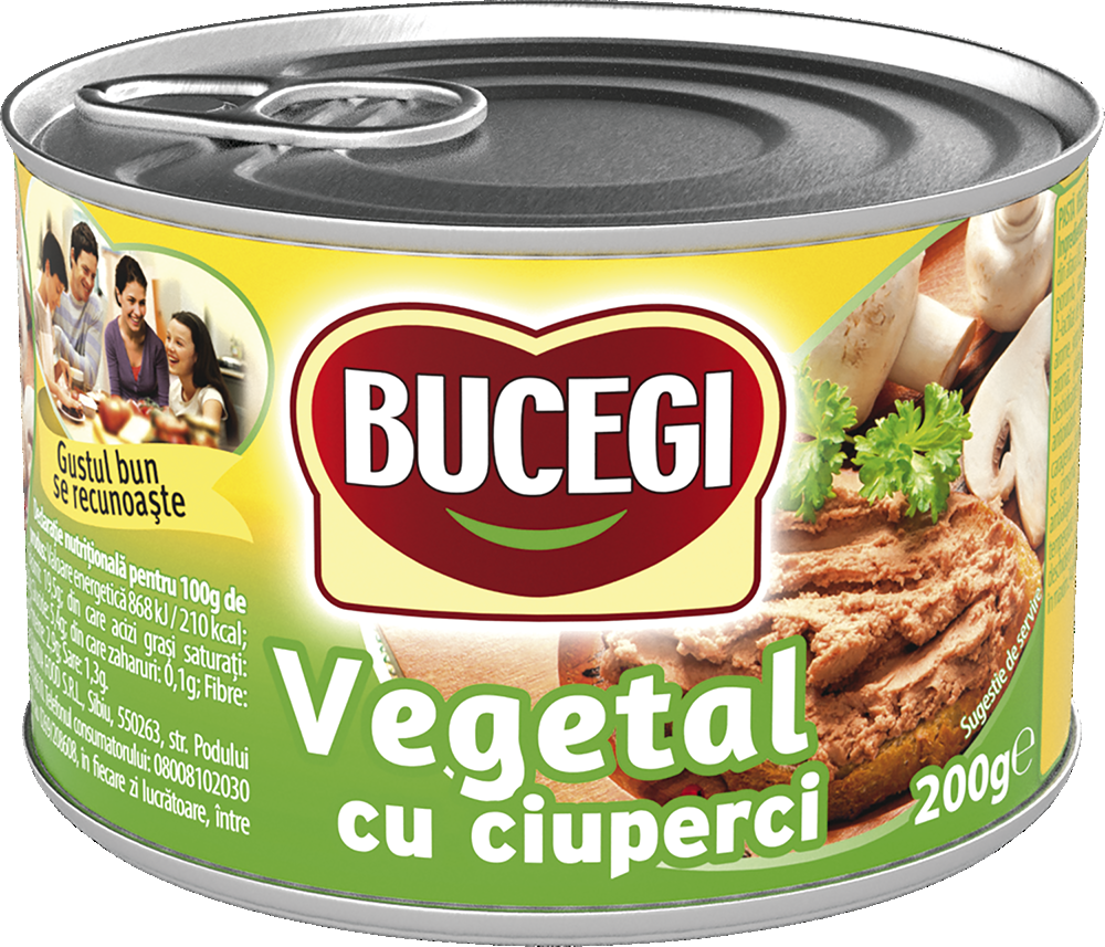 BUCEGI Pasta Vegetala cu Ciuperci 6 x 200g