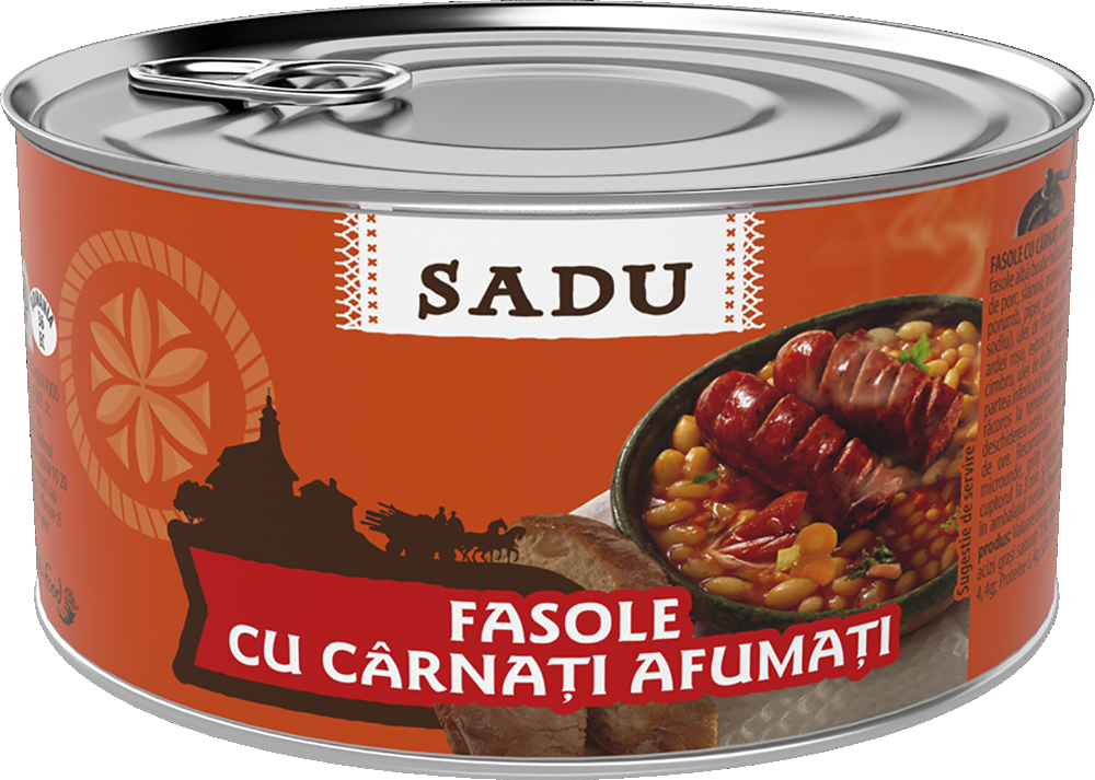 SADU Fasole Cu Carnati 6 x 400 g